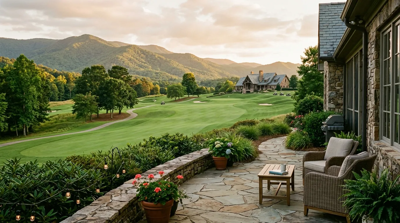 A suburban home patio with a 
